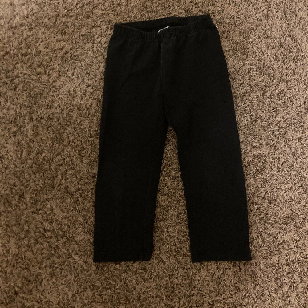 Hanna Andersson Classic Leggings 130 CM Size 8 Black Elastic Waist Cotton Blend